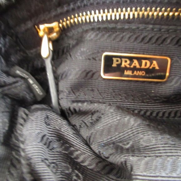 Prada Triangle Plate Denim Black Pouch 0484PRADA - Picture 8 of 8